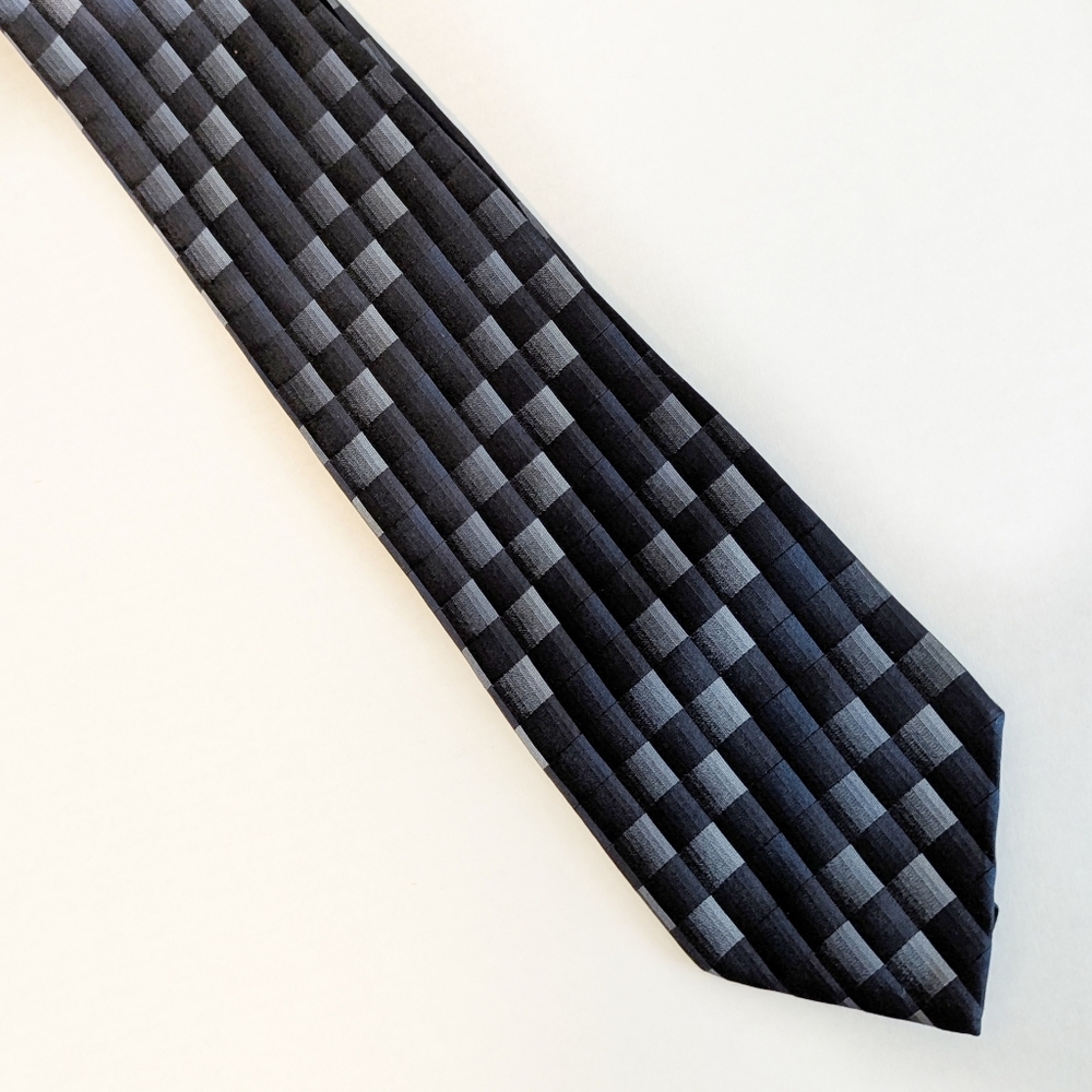 Burma Bibas Blue and Gray Checkered Tie